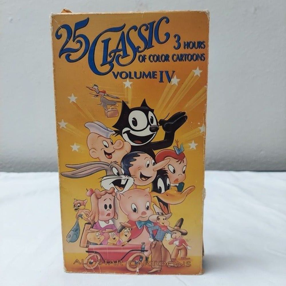 25 Classic 3 Hours Of Color Cartoons Volume IV VHS 1991 Burbank Video Felix Bugs
